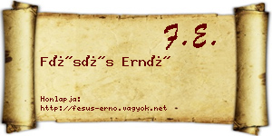 Fésüs Ernő névjegykártya